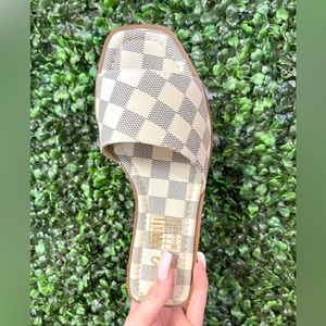 Designer Inspired Women’s Checkered Sandals